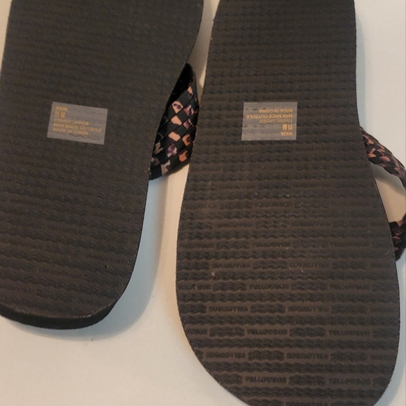 YELLOW BOX leppard flip flops women’s sandals size 11 - Picture 5 of 9